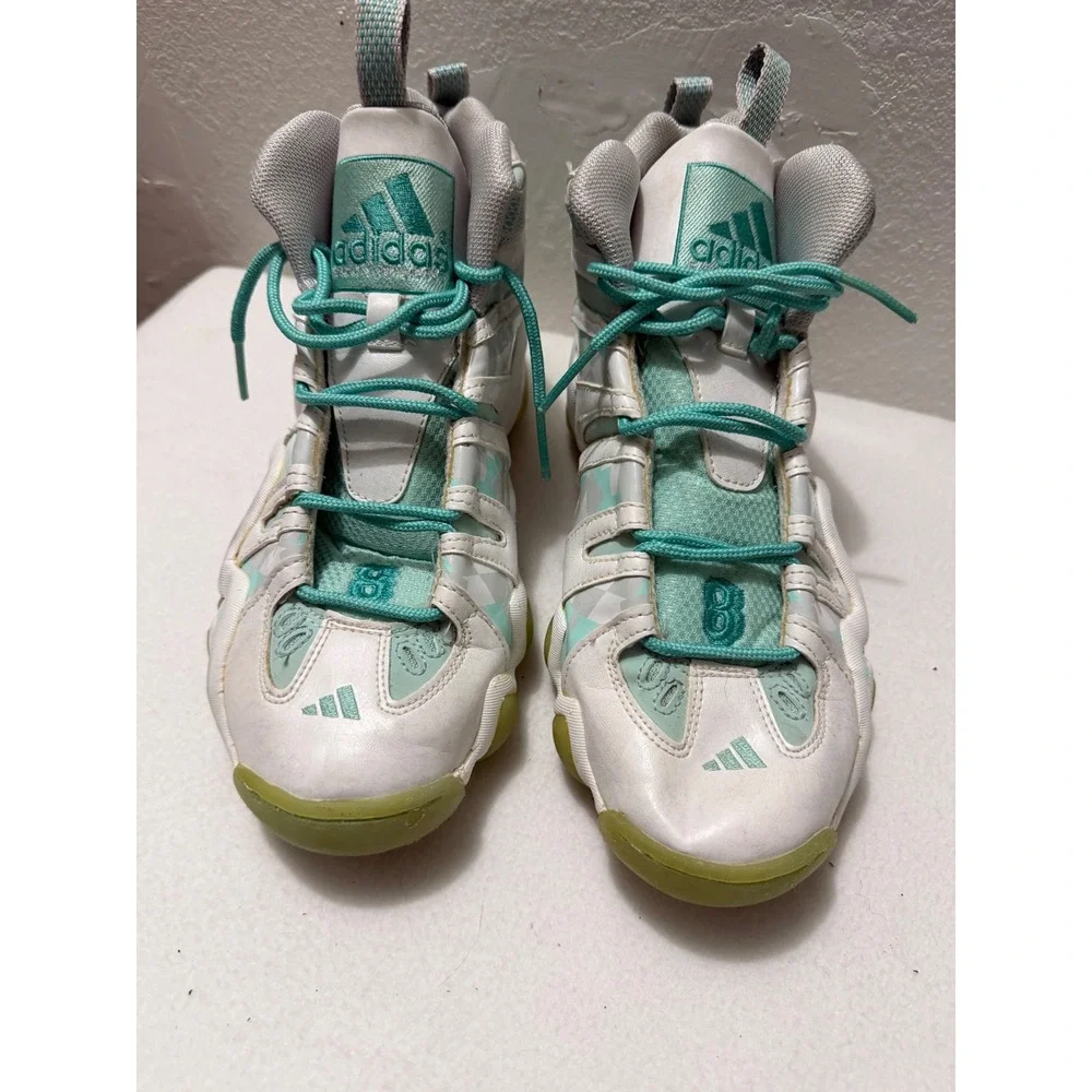 Adidas Crazy 8 Basketball Shoes Mens 10 White Teal Excellent Retro C75759
